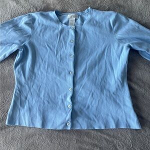 Worthington Light Blue Button-Front Cardigan